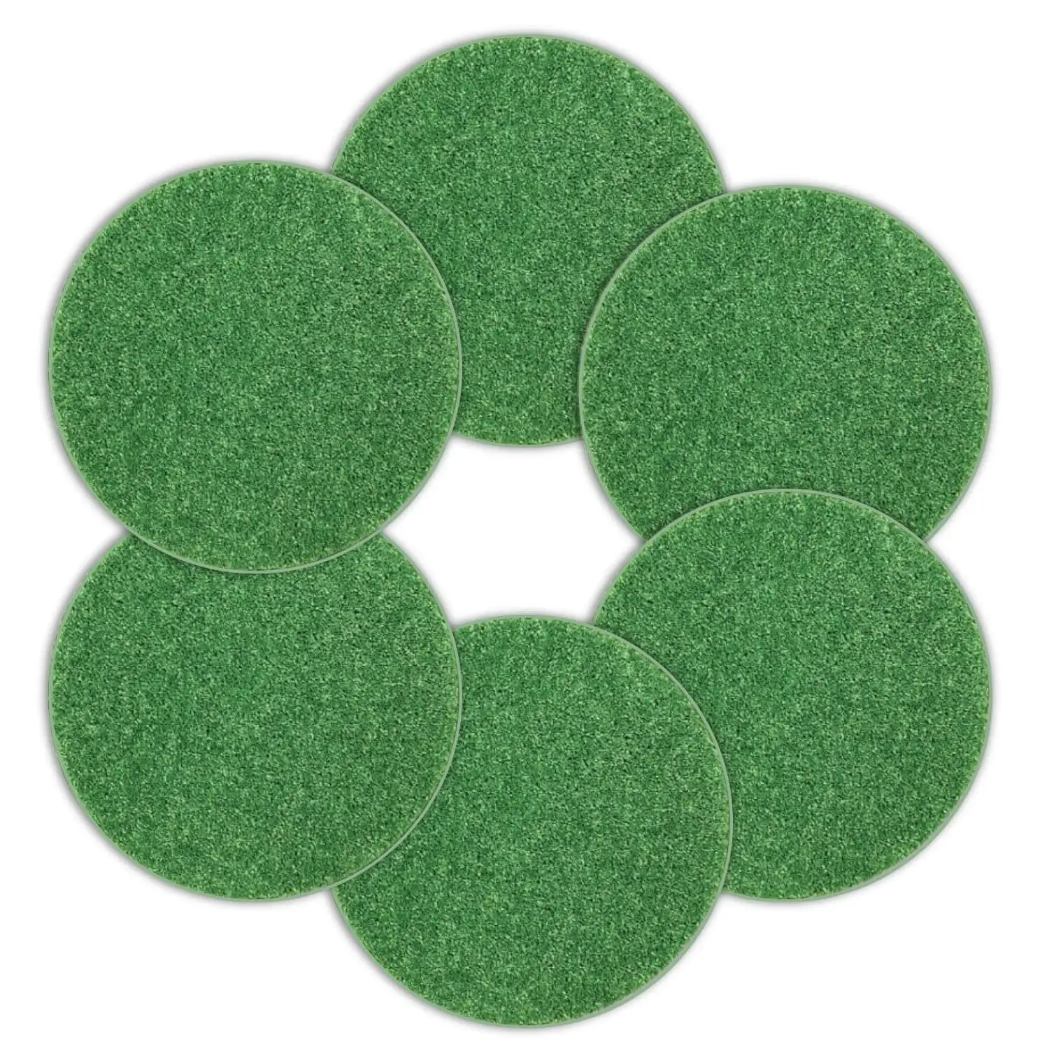 Children’s Shamrock Green Crazy Carpet Circle Seats | Set of 6 | 18” Round Soft Floor Mats & Cushions