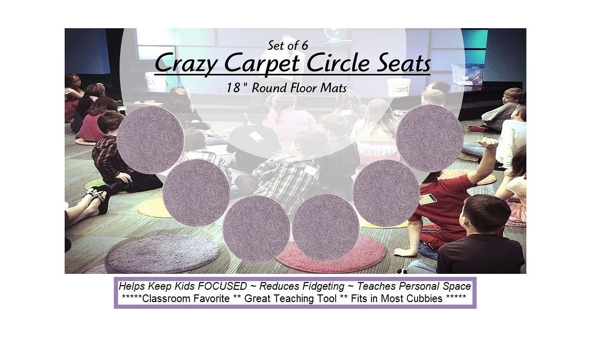 Children's Crazy Carpet Circle Seats Misty Lilac Sets of 6
