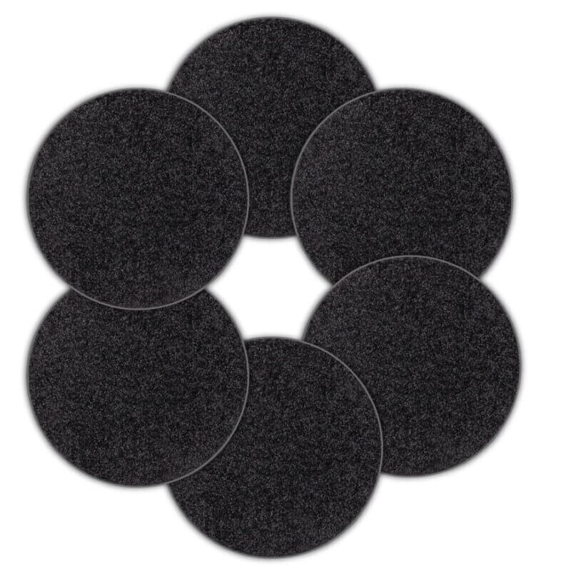Children's Crazy Carpet Circle Seats Tuxedo Black Set 6 | 18” Round Rug, Soft Warm Floor Mat / Cushions