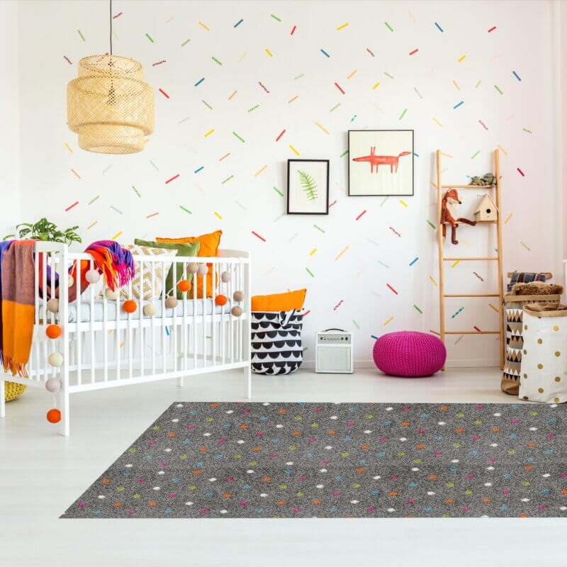 Joy Polka Dot Pattern Luxury Area Rug Festival Collection | 1/2" Thick Multiple Sizes and Colors by Kane Carpet | Customize Your Size