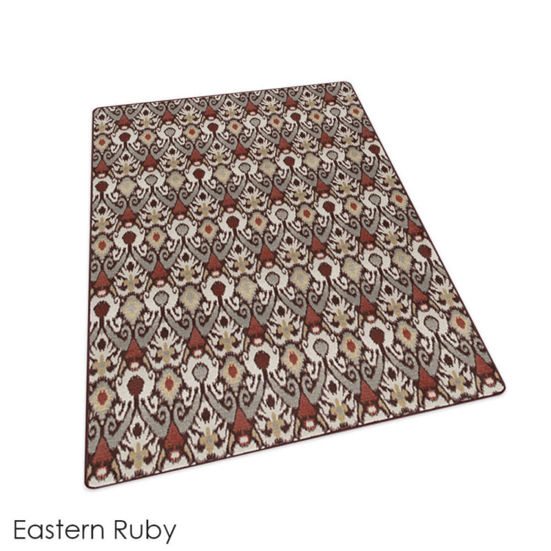 Relic Pattern Indoor Area Rug Collection Eastern Ruby