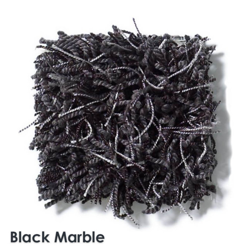 Bling Black Marble Shaggy Stair Treads swatch