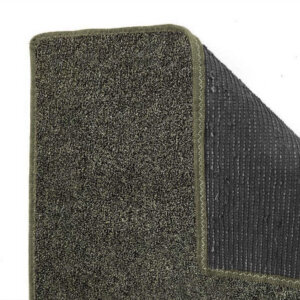 Black & Taupe Economical Artificial Grass Turf Area Rug - Durable Backing