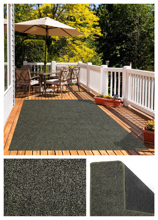 4'x6' Rectangle Taupe Black Light Weight Marine Backing Indoor / Outdoor Area Rug Economy Turf / Artifical Grass Carpet Area Rugs