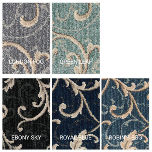 Scroll Stria Traditional Indoor Area Rug Collection - 5 Colors Available