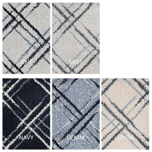 Lake Tahoe Custom Cut Transitional Indoor Area Rug Collection - 5 Colors Available