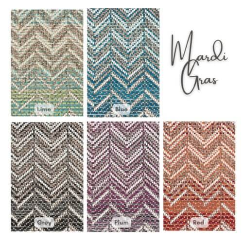 Mardi Gras Festive Design Indoor-Outdoor Area Rug Collection - 5 Colors Available