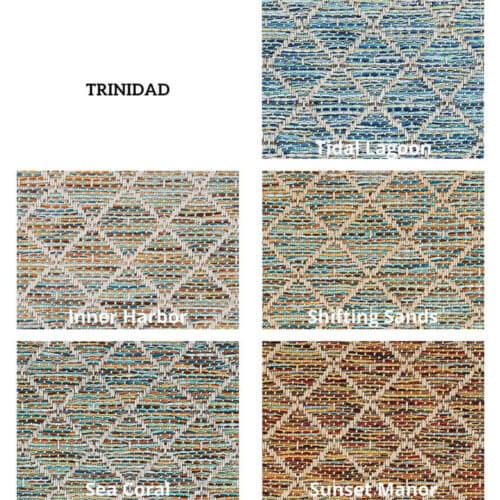 Trinidad Diamond Pattern Indoor-Outdoor Area Rug Collection - 5 Colors Available