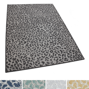 Vumbura Plains Leopard Animal Print Pattern Indoor Outdoor Area Rug Collection