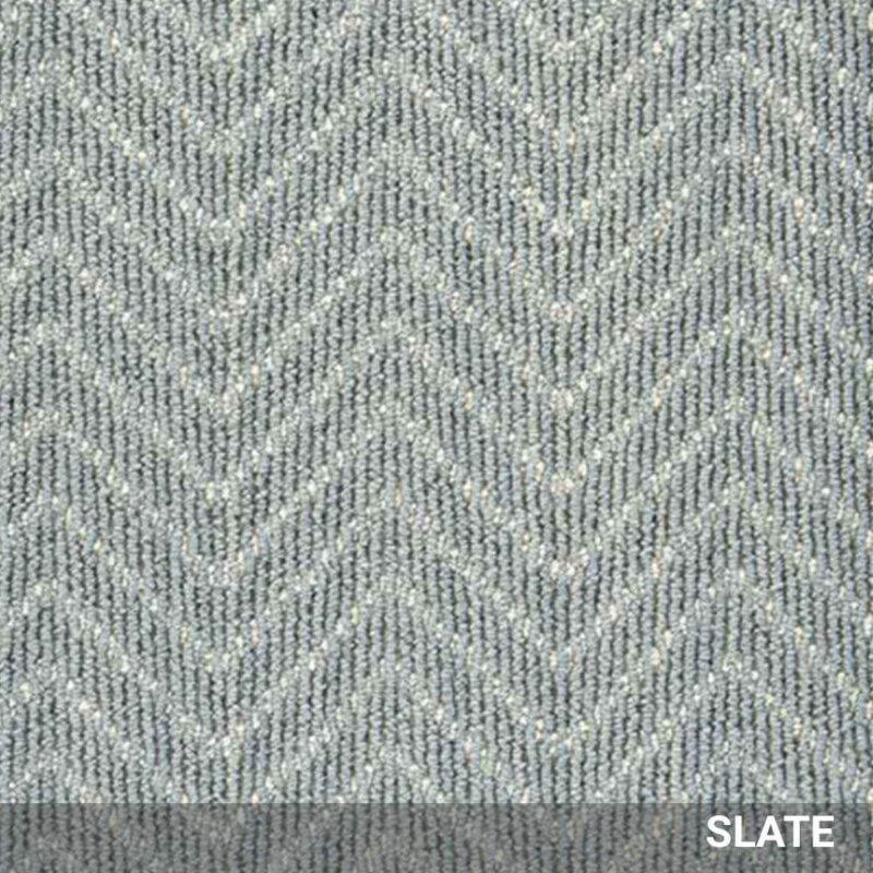 Slate Chevron Wool Area Rug